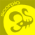 Animated contact sheet of six frames showing a yellow Scorpio zodiac icon with dark brown symbol and text on olive green background.
