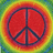 A four-quadrant displays a red peace symbol with rainbow gradient background in top-left, blue text 'Hippy' on green in top-right, blue text 'Alert!' on green in bottom-left, and solid gray in bottom-right