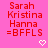 Red text on pink background lists names and "=BFFLS" with white pixel hearts below, animated heart outline changes from solid to hollow.