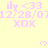A static image with a pale yellow background featuring repeated pink text and symbols including "ily <33", "12/28/07", "XOX", and small heart icons.