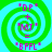 Four identical spiral patterns with green and cyan rings, each containing pink text reading "DP + MT = BFLL" in quotation marks.