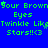 Blue background with green text repeating 'Your Brown Eyes Twinkle Like Stars!!<3' and small light blue stars scattered throughout.