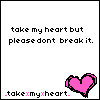 Pixelated image with text and a heart symbol, showing two states where 'break' is black in one state and pink in the other.