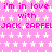 Pink background with white stars and repeated pink text reading "I'm in love with JACK ZAPFEL" across the image.