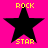 Four identical black star icons arranged in a on bright pink background, each with yellow text above and below