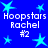 Blue background with light blue stars and white text reading 'Hoopstars Rachel #2' in four identical sections.