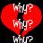 Red broken heart with white 'WHY?' text on black background, animated to shift position.