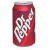 Red soda can with white 'Dr Pepper' script and diagonal red stripe, next to pixelated red text reading 'spicy'.