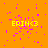 Yellow text 'ERIN<3' on orange background with scattered purple pixels, static image with no visible motion.