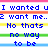 Pixelated text in blue on white background with horizontal colored stripes, displaying a sequence of phrases about feelings and moving on.