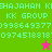 Pixelated text and star symbols on split green, brown, pink backgrounds with repeated contact information.