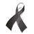 A grayscale icon featuring a black ribbon symbol with text reading "Pray for the people affected by Hurricane Katrina" on a white background.