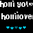 Pixelated text and blue star icons on black background with animated text changes.