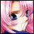 Pixelated anime-style icon featuring a close-up of a character's face with pink hair and blue eyes, alongside text reading "Anime IM" and "cOm" on a black background.