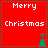 Red background with white text 'Merry Christmas' and green pixelated trees in four quadrants, two of which show animated tree growth.