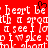 Red background with white pixelated text repeating 'heart be', 'a growth', 'i see', 'i make', 'i want', and 'i' in a pattern, with a black pixelated heart symbol above the text