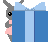 Animated pixel art contact sheet showing a gray rabbit peeking from behind a blue gift box across six frames with varying expressions and poses.