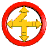 Animated sequence of a golden cross-shaped object rotating within red circular rings against a gray background.