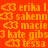 A static image with orange pixelated text on a red background, displaying repeated names and symbols in a