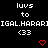 Static pixel art displays text and symbols on black background with red heart icons.