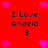 Red background with repeated text "I Love Angela <3" and pink heart symbols arranged in a pattern