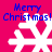 Merry Christmas! text in blue above white snowflakes on a bright pink background, with four identical snowflake arrangements arranged in two
