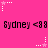 Pink background with repeated black text 'Sydney <88' and white/pink star-shaped pixel art elements in corners and midpoints.