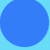 Pixelated circular shapes transition from solid blue to layered green and purple with a central dot, then shift to orange-brown tones with red accents.