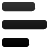 Three horizontally aligned black rounded rectangles with gray drop shadows on a light gray background, varying in width and height.