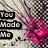 Animated icon with pink heart shapes and text phrases changing across frames on a patterned background.