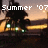 Pixelated image of a car with glowing headlights against a sunset sky, text reads 'Summer '07 Best Ever' in blocky white letters.
