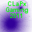 Green text 'CLaPx Gaming 2011' on a purple gradient background with a central dark blue circular blur, four variations show subtle changes in blur and background density.