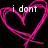 Pink heart outlines with white text on black background, one gray square visible.
