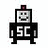 Pixelated character with blocky black body, white face, and dark top hat stands beside pink 'Cute' text on white background.