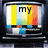 Four television screens display text over a color bar test pattern, with the phrase "my parachute didn't open" distributed across them.