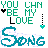 Animated contact sheet of a pixel art buddy icon featuring text and heart symbols with frame-by-frame animation changes.