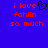Blue background with red pixelated text reading 'i love fahlin so much' and a black heart symbol on the left side of the frame.