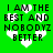Green background with white hearts and black text reading 'I AM THE BEST AND NOBODYZ BETTER' in four identical quadrants.