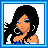 Pixelated buddy icon featuring a woman with black hair and large hoop earrings on the left, next to text reading BLACK HAIR BEAUTY on the right within a blue border.