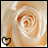 A pixelated rose with soft peach and white tones, featuring a small heart symbol in the bottom-left corner.