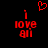 Red pixelated text 'i love all' with a heart symbol above, displayed on a black background in two identical static frames.