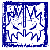 Two side-by-side animated frames of a pixelated buddy icon featuring abstract blue patterns on white and a dark-haired figure with stylized face.