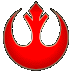 Red and brown pixelated symbol with curved arms, shown in multiple states including rotation and partial visibility against gray background.