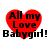 Four identical red heart-shaped icons with black text reading 'All my Love Babygirl!' displayed in a on white background