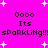 A bright pink background with white star shapes and repeated text reading "Oooo Its sPARKLiNg!!! sPARKLiNg!!!" in black pixelated font.