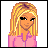 Pixelated cartoon-style icon of a blonde woman with long hair wearing a pink collared shirt, displayed in a static frame within an animated contact sheet.