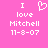 Pixelated pink background with white text and a heart symbol, showing two side-by-side versions of the same message.