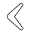 A white left-pointing arrow with a dark gray outline on a light gray background, rendered in pixelated style.