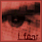 small images showing a person's eyes with changing text below each, all in a reddish-brown color scheme