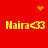 Red background with yellow text and pixelated symbols; four identical 'Naira<3' labels arranged in a , each paired with a small orange heart or starburst above it